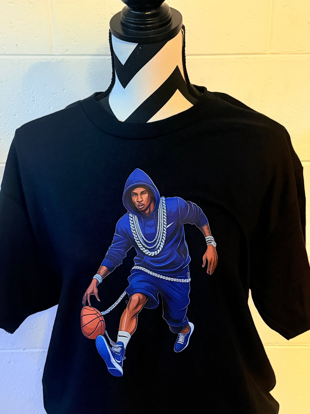 Flashy Basketball Player Tee Black