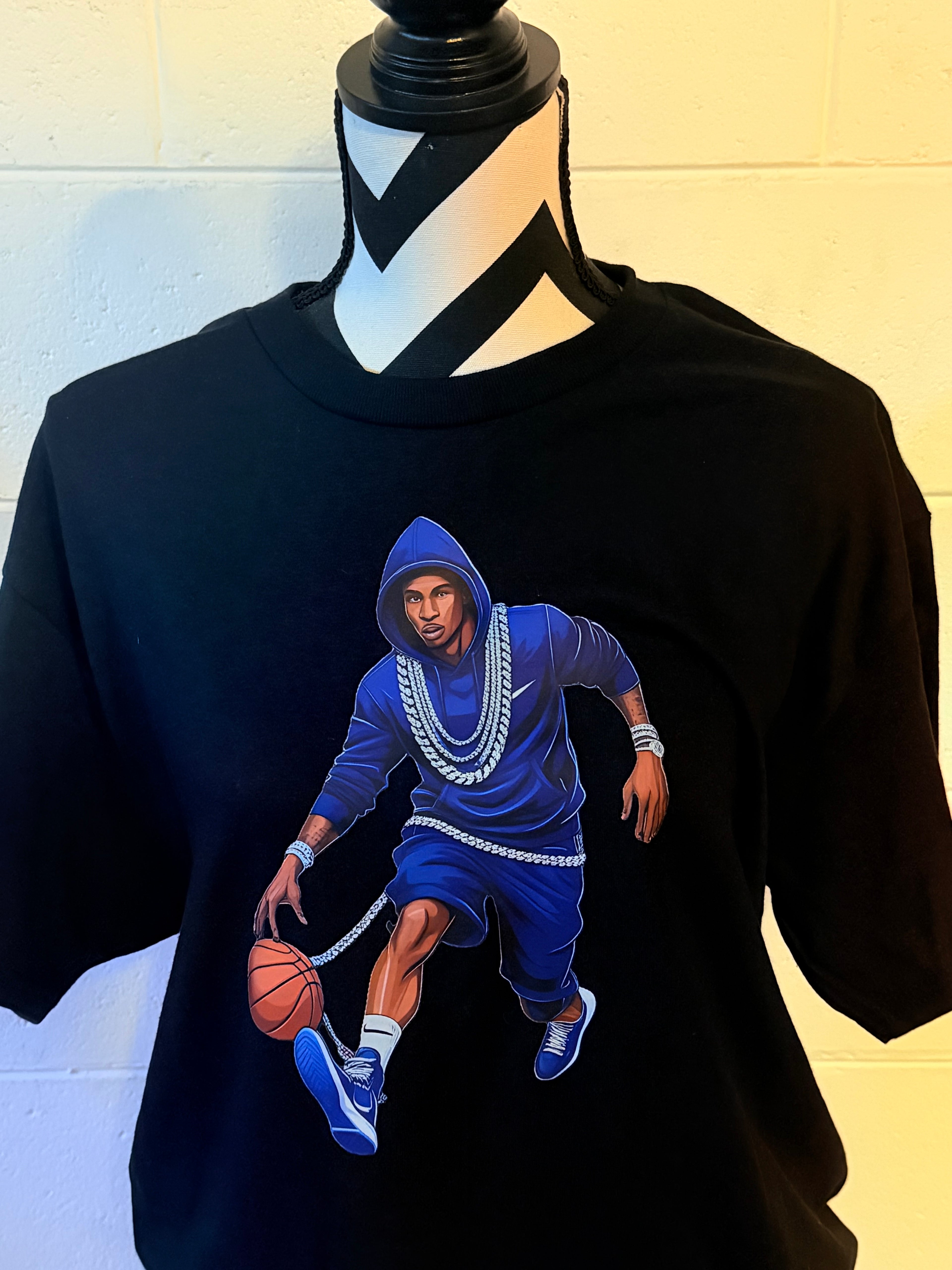 Flashy Basketball Player Tee Black
